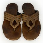 Merrell  Brown Leather Thong‎ Sandals Women's Size 7 Floral Slip-On Comfort Shoes Photo 4