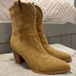 Suede Cowboy Boots Brown Size 8 Photo 0