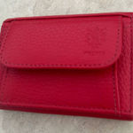 Vera Pelle 🇮🇹 Firenze Handmade Womens Grain Leather Red Mini Trifold Wallet Small Photo 0