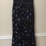 Aidan Mattox Black Mesh Sequin Plunge Neck Velvet Trumpet Gown Maxi Dress Photo 7
