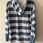 The Black Dog Blue and White Striped Hoodie Pullover Photo 2