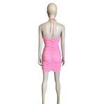 ZARA Pink Ruched Cut Out Halter Neck Dress Photo 3