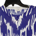 J.Crew  Womens‎ Cardigan Sweater Size Small Blue White Pattern 100% Cotton LS Photo 1