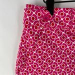 New York & Company Pink Geometric Stretch Cotton Button Tab Waist Shorts size 4 Photo 1