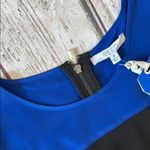 Reed Chic Black and Blue Jumpsuit with Textured Fabric and Elastic Waist Size 8 Photo 3