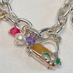 Sister Friendship Charm Bracelet Silver Tone Chains Lucite Beads Engraved Charms Photo 8