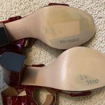 Calvin Klein Size 7.5 Red Croc Embossed Two Strap Sandal Heels Photo 9