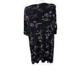 Casual Corner tunic/blouse Size 24W Floral cottage fairy office dressy party Black Photo 7