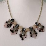Loft Ann Taylor Art Deco Statement Necklace With Leopard Print And Gemstones Photo 0