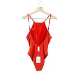 ANDIE Swim The Asbury Ribbed One Piece Swimsuit in Siren Orange L NWT Photo 2