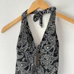 Victoria's Secret Victoria Secret Black & White Paisley Printed Halter Neck One Piece Swimsuit Photo 1