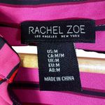 Rachel Zoe Pink Red Black Striped V Neck Faux Wrap Long Sleeve Blouse Top M Photo 5