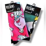 Disney 2 Pr Novelty Socks  Villains Little Mermaid's Ursula Snow White Queen NWT Photo 0