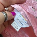 Vintage 70s JCPenney pink lace high illusion neck prairie style maxi dress gown Size M Photo 7