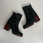Kork-Ease Korks Boots Marci Bootie Block Heel Square Toe Buckle Faux Leather Comfort Black Photo 5