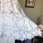 Montsand Lobbster Roses Lace Midi Dress Appliqué Floral White Medium NWT Photo 3