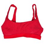 Aerie  Red Textured Chevron Zigzag Sports Bra Swim Top Tankini Bikini L Photo 0