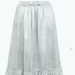 Shrimps Pearl bow embellished metallic jacquard skirt silver size 8 Photo 3
