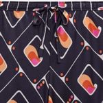 ZARA Geometric Abstract High Waisted Elastic Wide Legged Blue Pants Size M NEW Photo 1