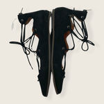 Lucky Brand Billoh Lace Up Zip Gladiator Point Black Suede Pointed Flat 8.5 Photo 4