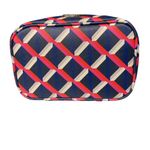 Trina Turk  Geometric Pattern Cosmetic Bag Navy Red White Zip‎ Organizer Travel Photo 5
