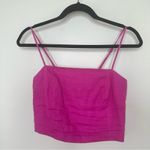 Boden Fitted Linen Strappy Top in Rose Linen Pink Size XS Photo 1