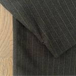 Eskandar Pinstripe Stand Collar Boxy Button Front Wool Cashmere Top Grey 1 / Med White Photo 5