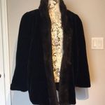 Vintage Faux Fur Puff Evening Formal fuzzy teddy warm whimsygoth prom shearling Black Size L Photo 0