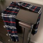 Italian Navy Blue & Red Plaid Scarf | Wrap Photo 1