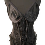 Intimo Amore Black Lace Corset Bustier Vintage Y2K Burlesque Garter Top Photo 0