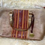 Brahmin  MINI ASHER in CABANA VINEYARD Cream & Brown GENUINE LEATHER HANDBAG Photo 0