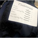 ZARA  Jacquard Fringe Lined Midi Dress ShortSleeve Keyhole S Dark Navy Blue #3101 Photo 6