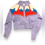Urban Outfitters Western  BDG Jesse Half-Zip Sweater Xs  Lavender Stars Photo 2