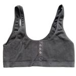 Free Press Ribbed Faux Snap Detail Bralette Bra Top Size Medium Black Photo 0