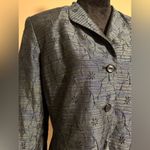 EUC Travis Ayers Blue and Purple Floral Embroidered Button Down Blazer size 16 Photo 1