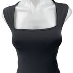 ZARA  Women's Black Square Neck Stretch Sleeveless Tank Bodysuit Top Size S Photo 2