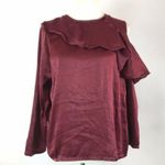 Harlowe $ Graham Harlowe & Graham Ruffled Cutout Red Blouse Photo 2