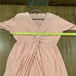 All in Favor  Dolman Plissé Midi faux wrap short sleeve pink gauze dress Small Photo 9