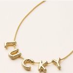 Kate Spade  Bubble chain Gold Necklace with 'LUCKY' Pendant NWT Photo 2