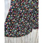 Kenzo Jeans Black Printed Silk Top 3/4 Sleeve Ruffle Cuffs Blouse EU Size 38 Photo 6