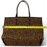 Anthropologie  Leopard Print Tote Bag‎ Large Shopper Travel Work Brown Black Photo 2