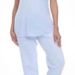 ⭐️Honeydew light blue white paw print two piece pajama loungewear set size xs Photo 0