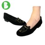 VINTAGE 1990'S VANELI BLACK VELVET & LEATHER "YORKIE" LOAFERS (6.5) Photo 2