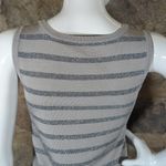 Calvin Klein Tank Top Gray Silver Metallic Stripe Woman's Size XS Festive Photo 5