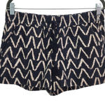 Loft  Navy Linen Shorts Size Small Navy and Cream Boho Shorts Photo 0