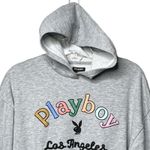 PacSun Playboy by Rainbow Hoodie Women M Gray Los Angeles Logo Fleece Streetwear Photo 2
