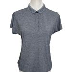 Outdoor Voices Players Polo Shirt Women’s Size Large Blue Tennis Mesh Top Photo 1