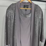 R & M Richards  Womans Silver Metallic Formal 2pc Dress Size 18 MOB Photo 1