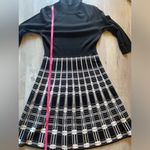 Jessica Howard J Howard Plaid Turtleneck Knit Dress Black White Long Sleeve Midi Size Large Photo 3