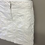 Loft Ann Taylor White Patchwork Lined Pull Up Mini Skirt with Pockets- Size 8 Photo 1